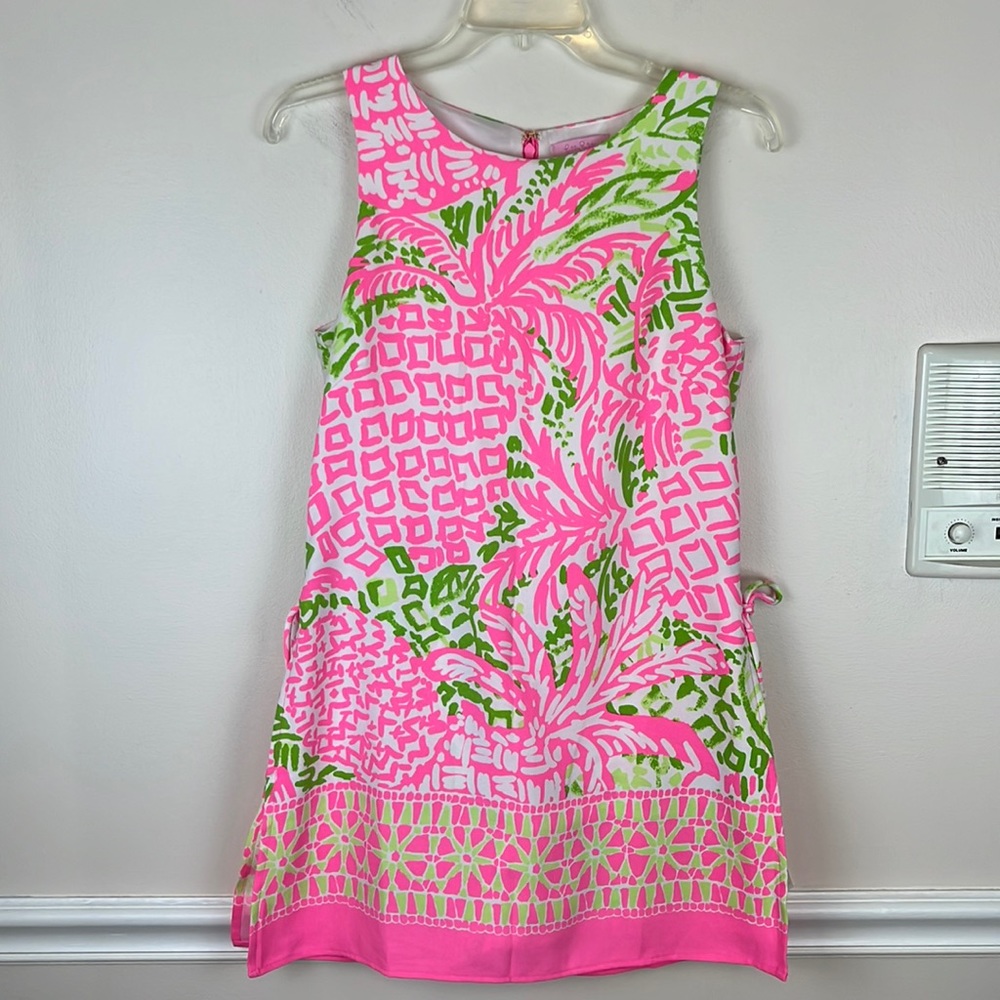 Lilly Pulitzer Donna Romper in Pink Sunset Home Slice Print, Size 2